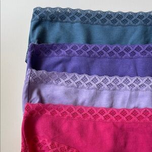 (4) NEW natori bliss brief panties cotton girl underwear size S pink Purple